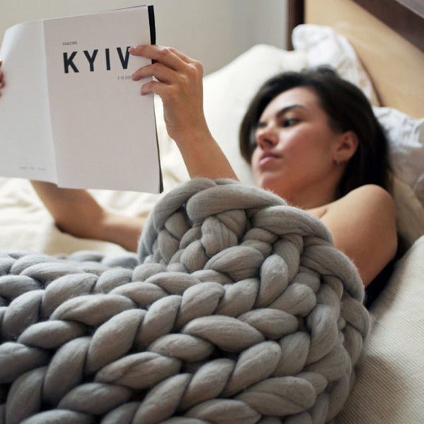 Warm Soft Thick Hand Weaving Crochet Knitted Blanket