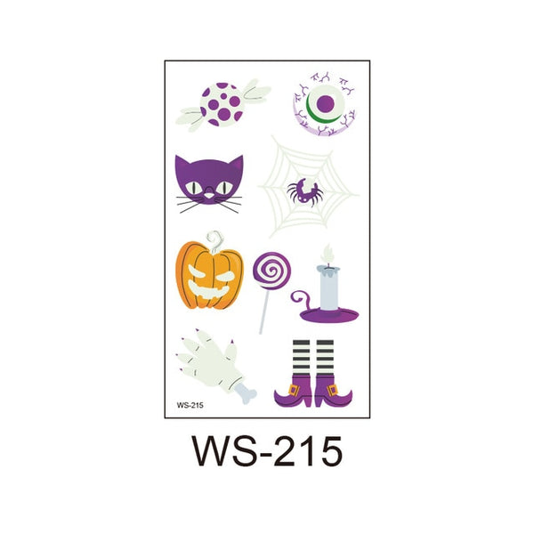 Fluorescence Temporary Halloween Tattoo Sticker For Kids