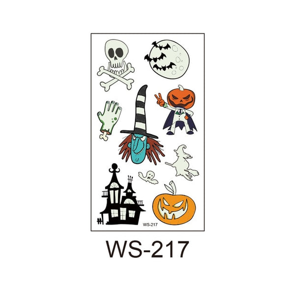 Fluorescence Temporary Halloween Tattoo Sticker For Kids