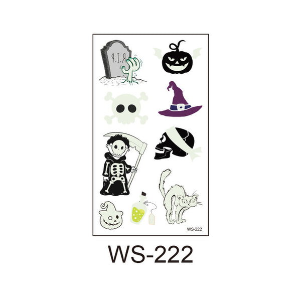 Fluorescence Temporary Halloween Tattoo Sticker For Kids