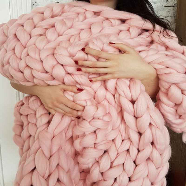 Warm Soft Thick Hand Weaving Crochet Knitted Blanket