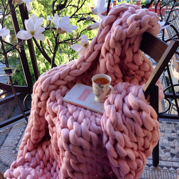 Warm Soft Thick Hand Weaving Crochet Knitted Blanket