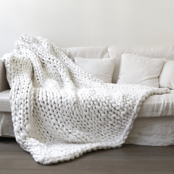 Warm Soft Thick Hand Weaving Crochet Knitted Blanket