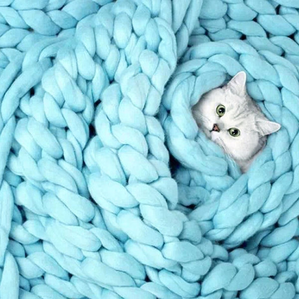 Warm Soft Thick Hand Weaving Crochet Knitted Blanket